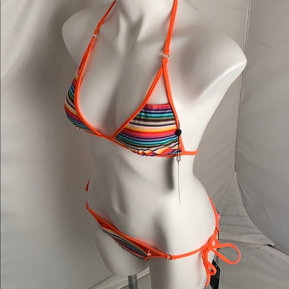 Wildfox Zooey multicolor rainbow triangle bikini top and matching string bikini - Picture 4 of 16
